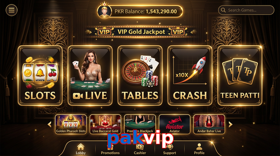 Main screen of Pakvip casino page for PK players